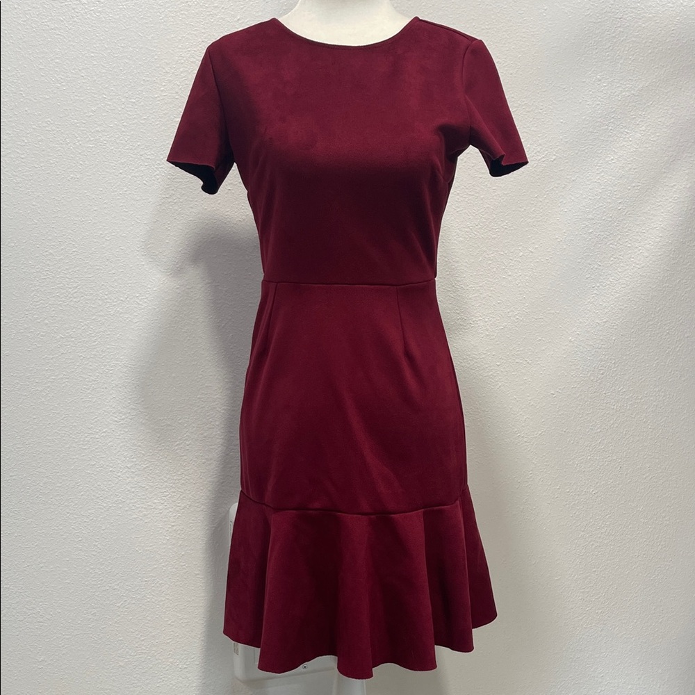 Rose Harlow Women’s Wine Red Short Sleeve Fit & Flare Dress